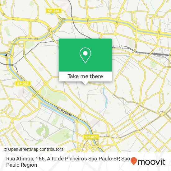 Mapa Rua Atimba, 166, Alto de Pinheiros São Paulo-SP