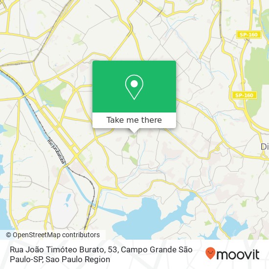 Mapa Rua João Timóteo Burato, 53, Campo Grande São Paulo-SP