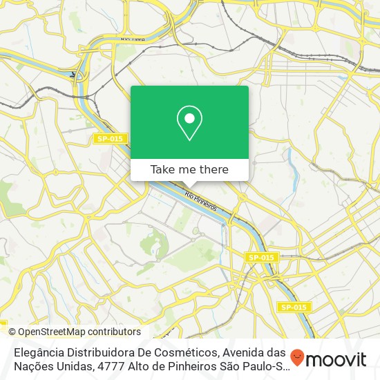 Mapa Elegância Distribuidora De Cosméticos, Avenida das Nações Unidas, 4777 Alto de Pinheiros São Paulo-SP 05477-000
