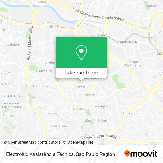 Electrolux Assistência Técnica map