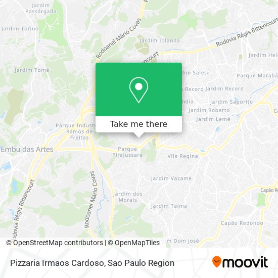 Mapa Pizzaria Irmaos Cardoso