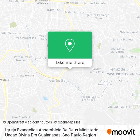 Igreja Evangelica Assembleia De Deus Ministerio Uncao Divina Em Guaianases map