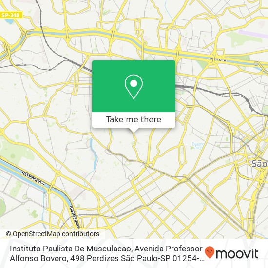 Mapa Instituto Paulista De Musculacao, Avenida Professor Alfonso Bovero, 498 Perdizes São Paulo-SP 01254-000