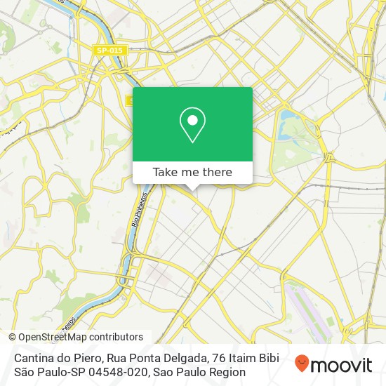 Mapa Cantina do Piero, Rua Ponta Delgada, 76 Itaim Bibi São Paulo-SP 04548-020