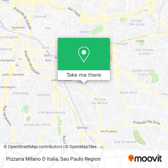 Mapa Pizzaria Milano D Italia