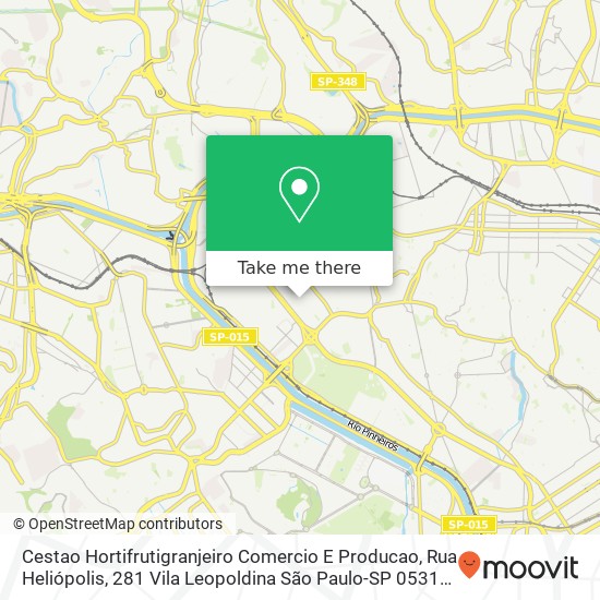 Cestao Hortifrutigranjeiro Comercio E Producao, Rua Heliópolis, 281 Vila Leopoldina São Paulo-SP 05318-010 map