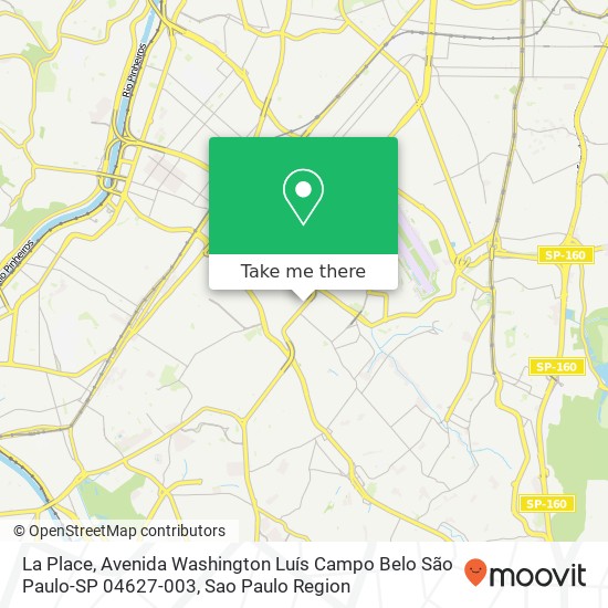 Mapa La Place, Avenida Washington Luís Campo Belo São Paulo-SP 04627-003