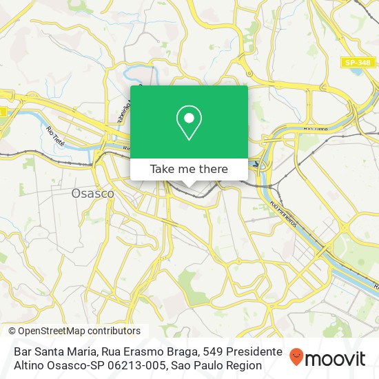 Mapa Bar Santa Maria, Rua Erasmo Braga, 549 Presidente Altino Osasco-SP 06213-005