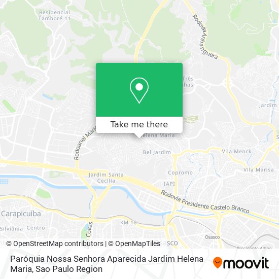 Mapa Paróquia Nossa Senhora Aparecida Jardim Helena Maria