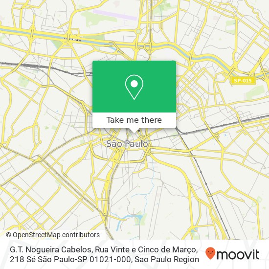 Mapa G.T. Nogueira Cabelos, Rua Vinte e Cinco de Março, 218 Sé São Paulo-SP 01021-000