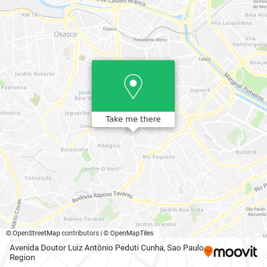 Avenida Doutor Luiz Antônio Peduti Cunha map