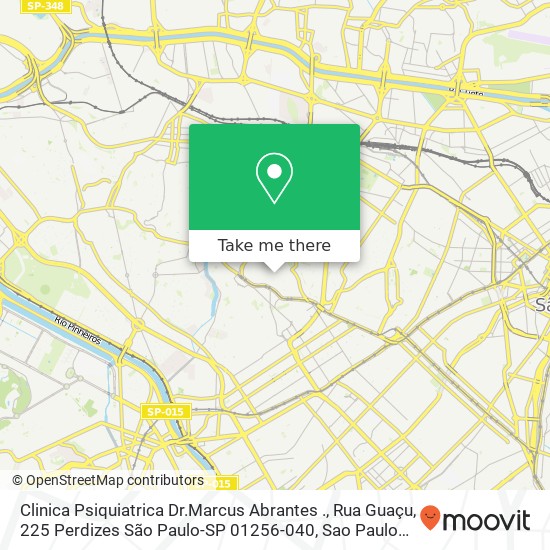 Mapa Clinica Psiquiatrica Dr.Marcus Abrantes ., Rua Guaçu, 225 Perdizes São Paulo-SP 01256-040