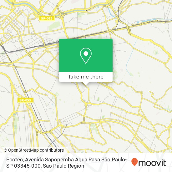 Ecotec, Avenida Sapopemba Água Rasa São Paulo-SP 03345-000 map