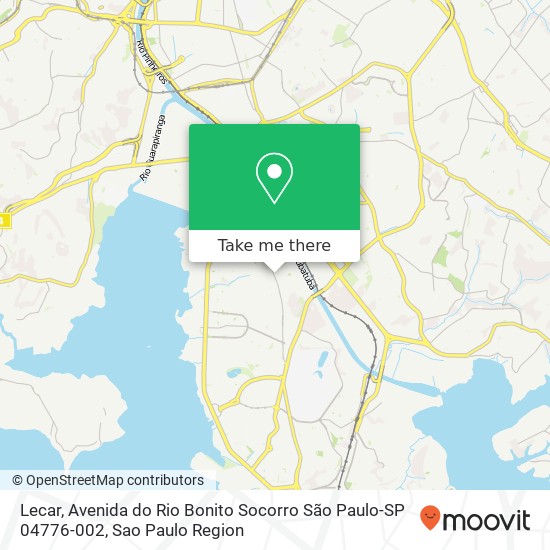 Mapa Lecar, Avenida do Rio Bonito Socorro São Paulo-SP 04776-002