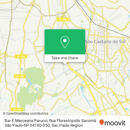 Mapa Bar E Mercearia Parucci, Rua Florestópolis Sacomã São Paulo-SP 04180-050