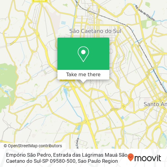 Mapa Empório São Pedro, Estrada das Lágrimas Mauá São Caetano do Sul-SP 09580-500