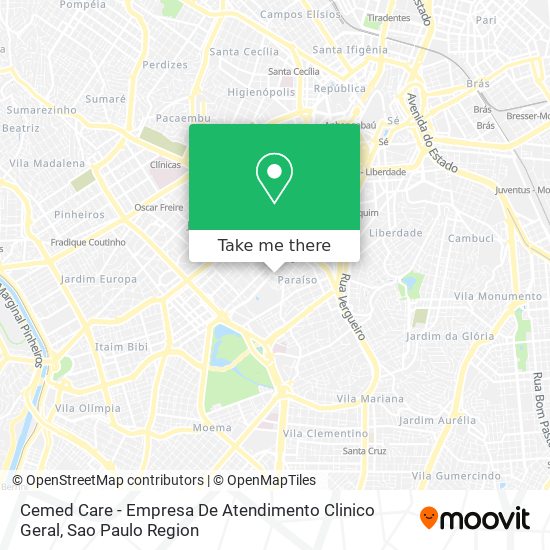 Mapa Cemed Care - Empresa De Atendimento Clinico Geral