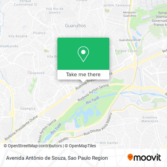 Mapa Avenida Antônio de Souza