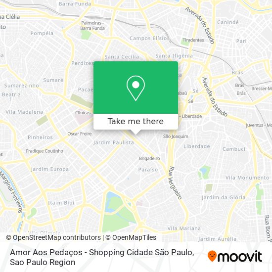 Amor Aos Pedaços - Shopping Cidade São Paulo map