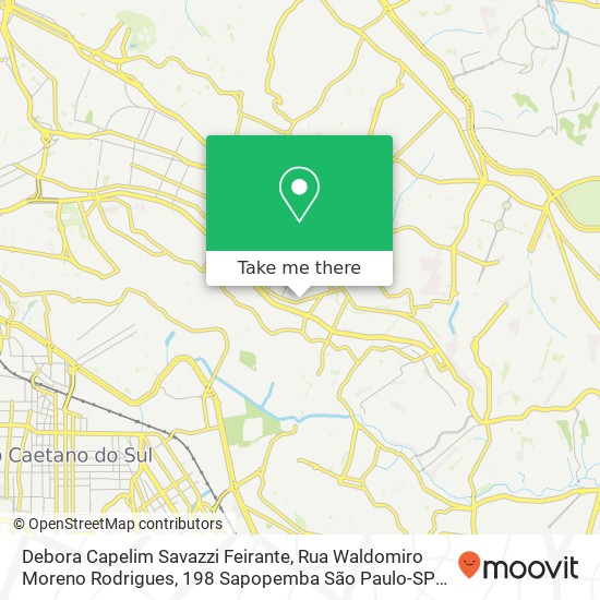 Mapa Debora Capelim Savazzi Feirante, Rua Waldomiro Moreno Rodrigues, 198 Sapopemba São Paulo-SP 03289-050
