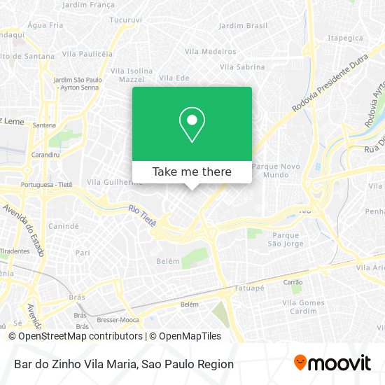 Mapa Bar do Zinho Vila Maria