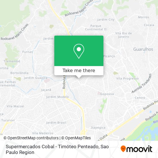 Supermercados Cobal - Timóteo Penteado map