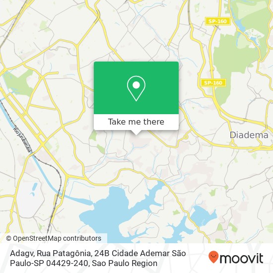 Mapa Adagv, Rua Patagônia, 24B Cidade Ademar São Paulo-SP 04429-240
