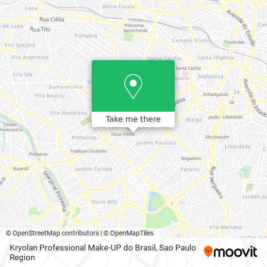 Mapa Kryolan Professional Make-UP do Brasil