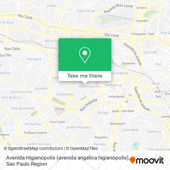 Avenida Higienópolis (avenida angélica higienópolis) map