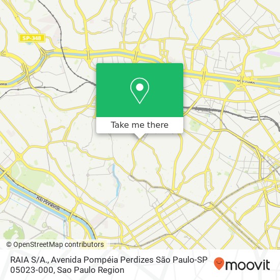 Mapa RAIA S / A., Avenida Pompéia Perdizes São Paulo-SP 05023-000