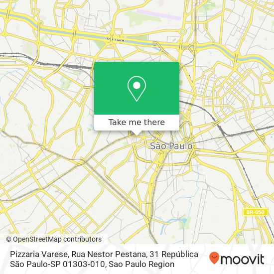 Mapa Pizzaria Varese, Rua Nestor Pestana, 31 República São Paulo-SP 01303-010