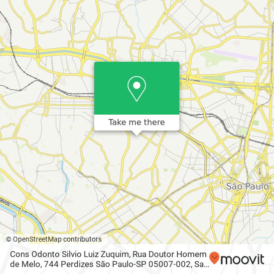 Cons Odonto Silvio Luiz Zuquim, Rua Doutor Homem de Melo, 744 Perdizes São Paulo-SP 05007-002 map