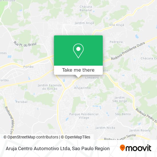 Mapa Aruja Centro Automotivo Ltda