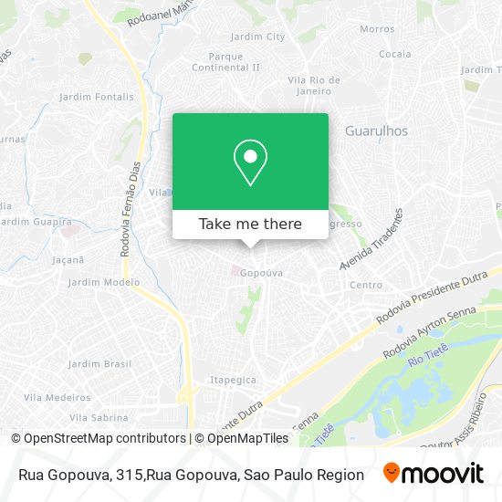 Mapa Rua Gopouva, 315,Rua Gopouva
