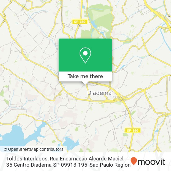 Mapa Toldos Interlagos, Rua Encarnação Alcarde Maciel, 35 Centro Diadema-SP 09913-195