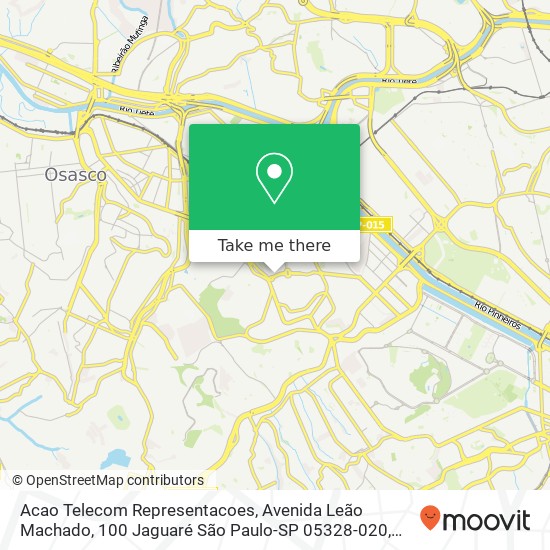 Mapa Acao Telecom Representacoes, Avenida Leão Machado, 100 Jaguaré São Paulo-SP 05328-020