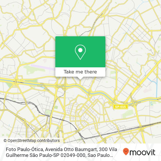 Mapa Foto Paulo-Ótica, Avenida Otto Baumgart, 300 Vila Guilherme São Paulo-SP 02049-000