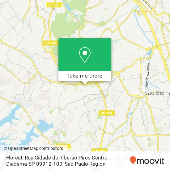 Mapa Floreat, Rua Cidade de Riberão Pires Centro Diadema-SP 09912-100