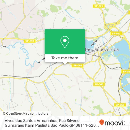 Mapa Alves dos Santos Armarinhos, Rua Silvério Guimarães Itaim Paulista São Paulo-SP 08111-520