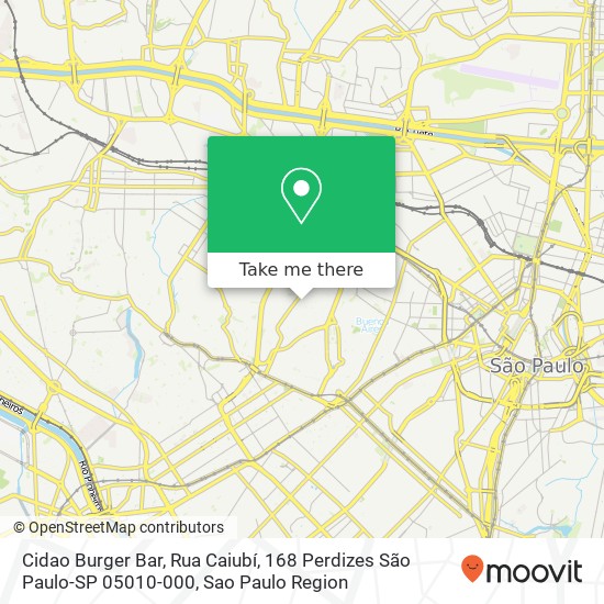 Cidao Burger Bar, Rua Caiubí, 168 Perdizes São Paulo-SP 05010-000 map