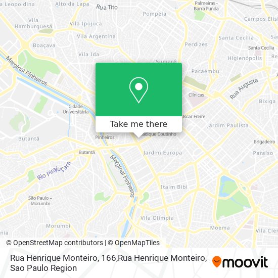 Mapa Rua Henrique Monteiro, 166,Rua Henrique Monteiro