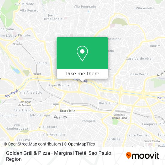 Golden Grill & Pizza - Marginal Tietê map
