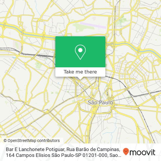 Mapa Bar E Lanchonete Potiguar, Rua Barão de Campinas, 164 Campos Elísios São Paulo-SP 01201-000