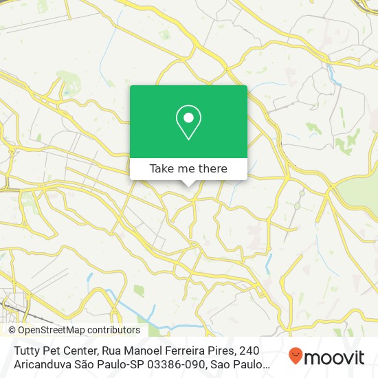 Tutty Pet Center, Rua Manoel Ferreira Pires, 240 Aricanduva São Paulo-SP 03386-090 map