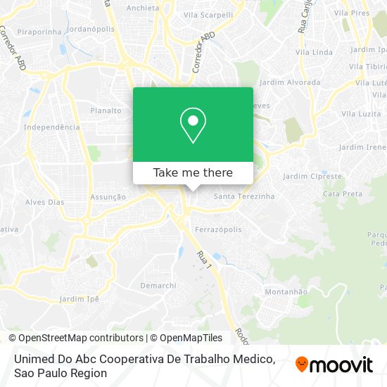 Unimed Do Abc Cooperativa De Trabalho Medico map