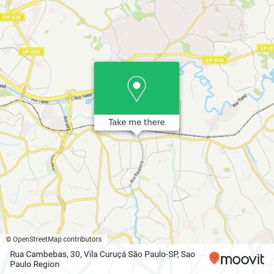 Mapa Rua Cambebas, 30, Vila Curuçá São Paulo-SP