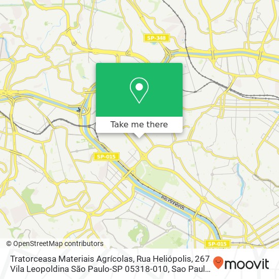 Mapa Tratorceasa Materiais Agrícolas, Rua Heliópolis, 267 Vila Leopoldina São Paulo-SP 05318-010