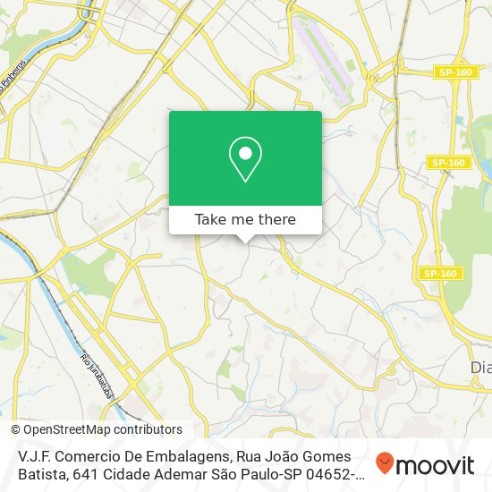 V.J.F. Comercio De Embalagens, Rua João Gomes Batista, 641 Cidade Ademar São Paulo-SP 04652-160 map