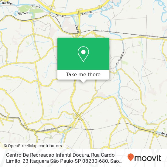 Mapa Centro De Recreacao Infantil Docura, Rua Cardo Limão, 23 Itaquera São Paulo-SP 08230-680