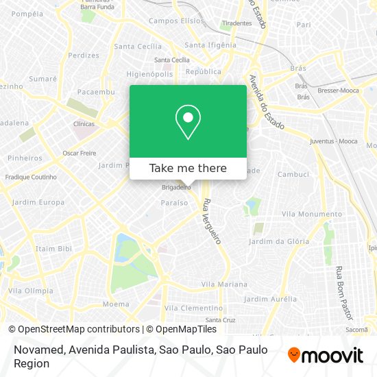 Novamed, Avenida Paulista, Sao Paulo map